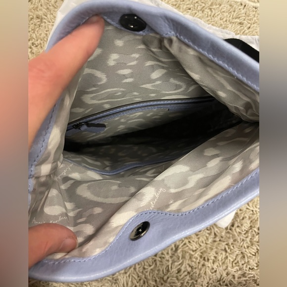 Aimee Kestenberg Blue Leather Crossbody Zip Me Up Purse - Picture 5 of 10